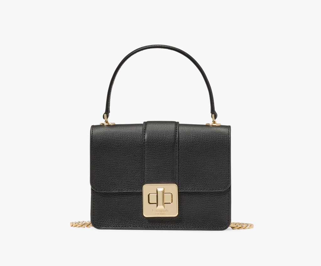 Phoebe Turnlock Mini Flap Crossbody (Black)